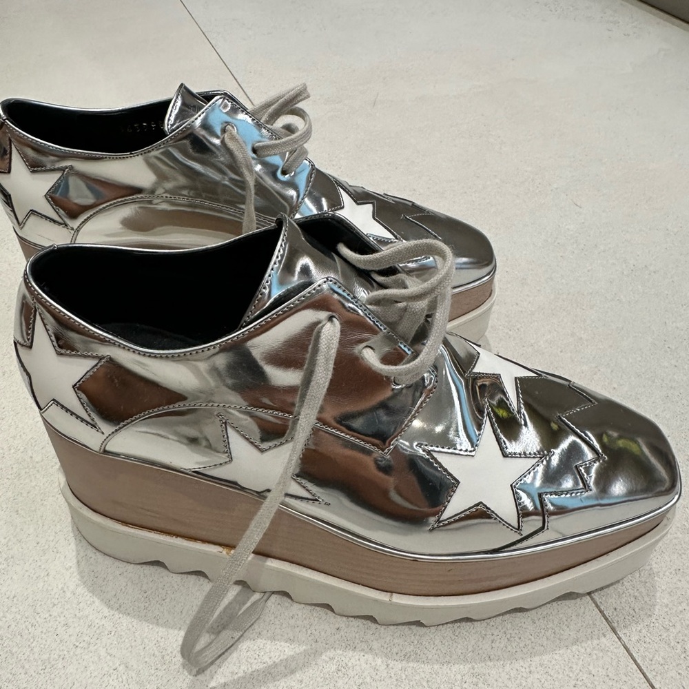 Stella Mccartney  Stars Platform Shoes Indium/White